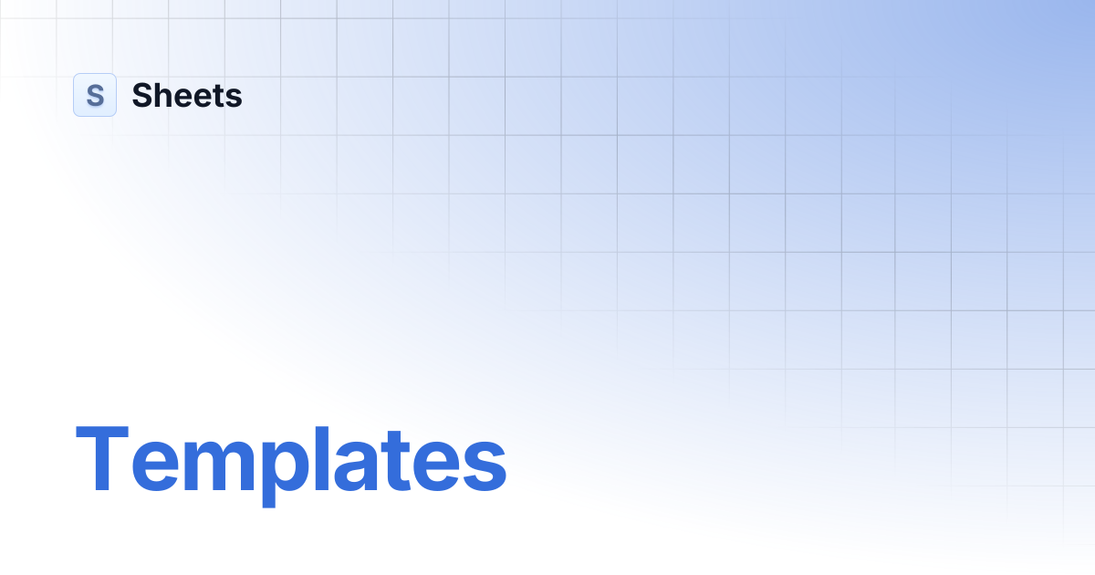 Templates | Sheets